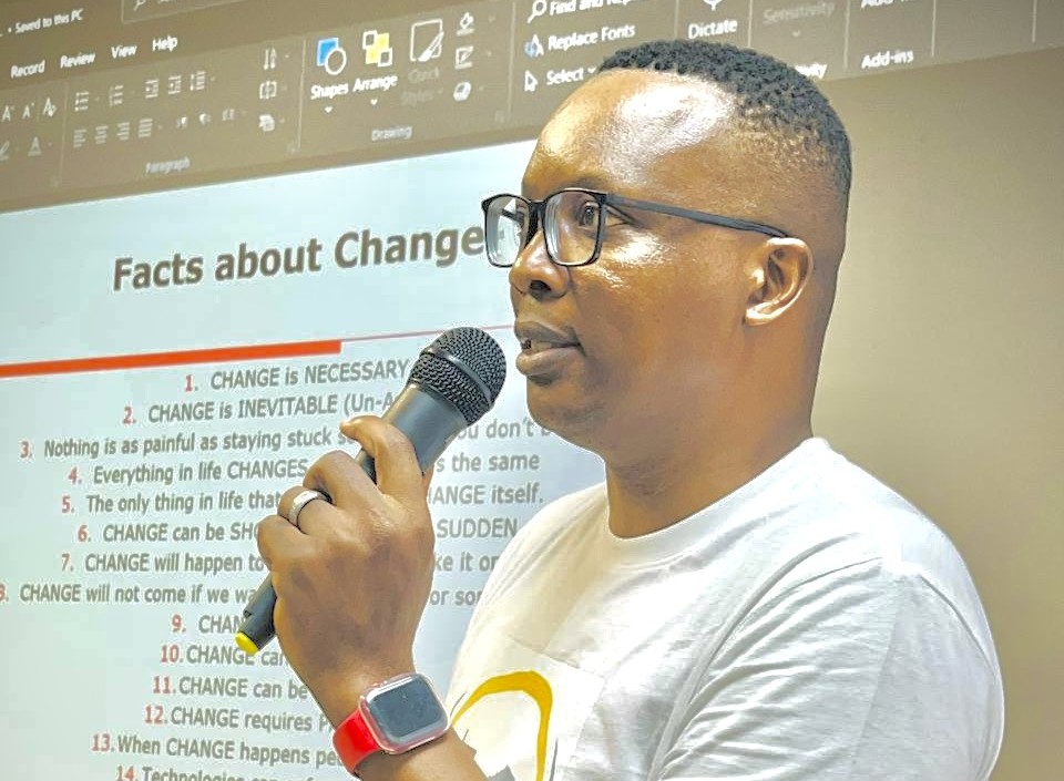 Mr. Seun Mokgotho speaking at a presentation